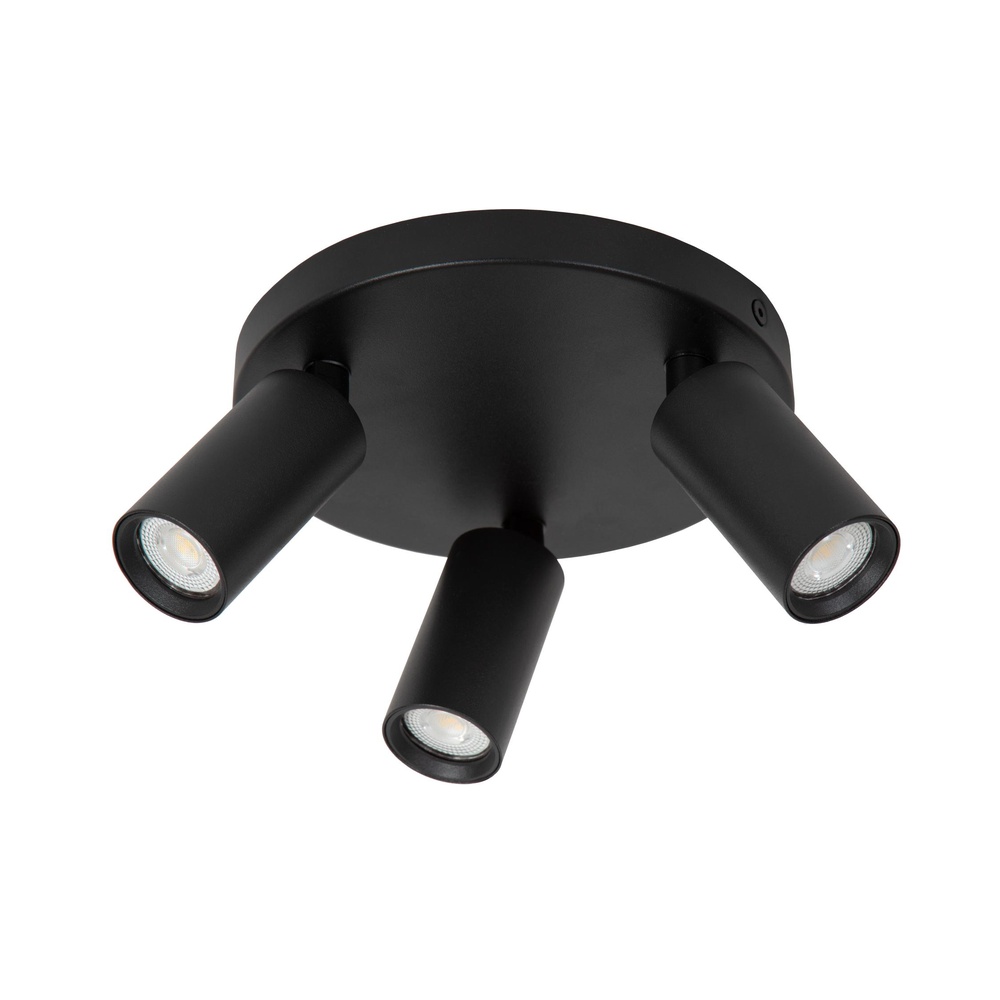 Lucide PlafondspotRitmo mini GU10 3-lichts zwart - 09942/13/30